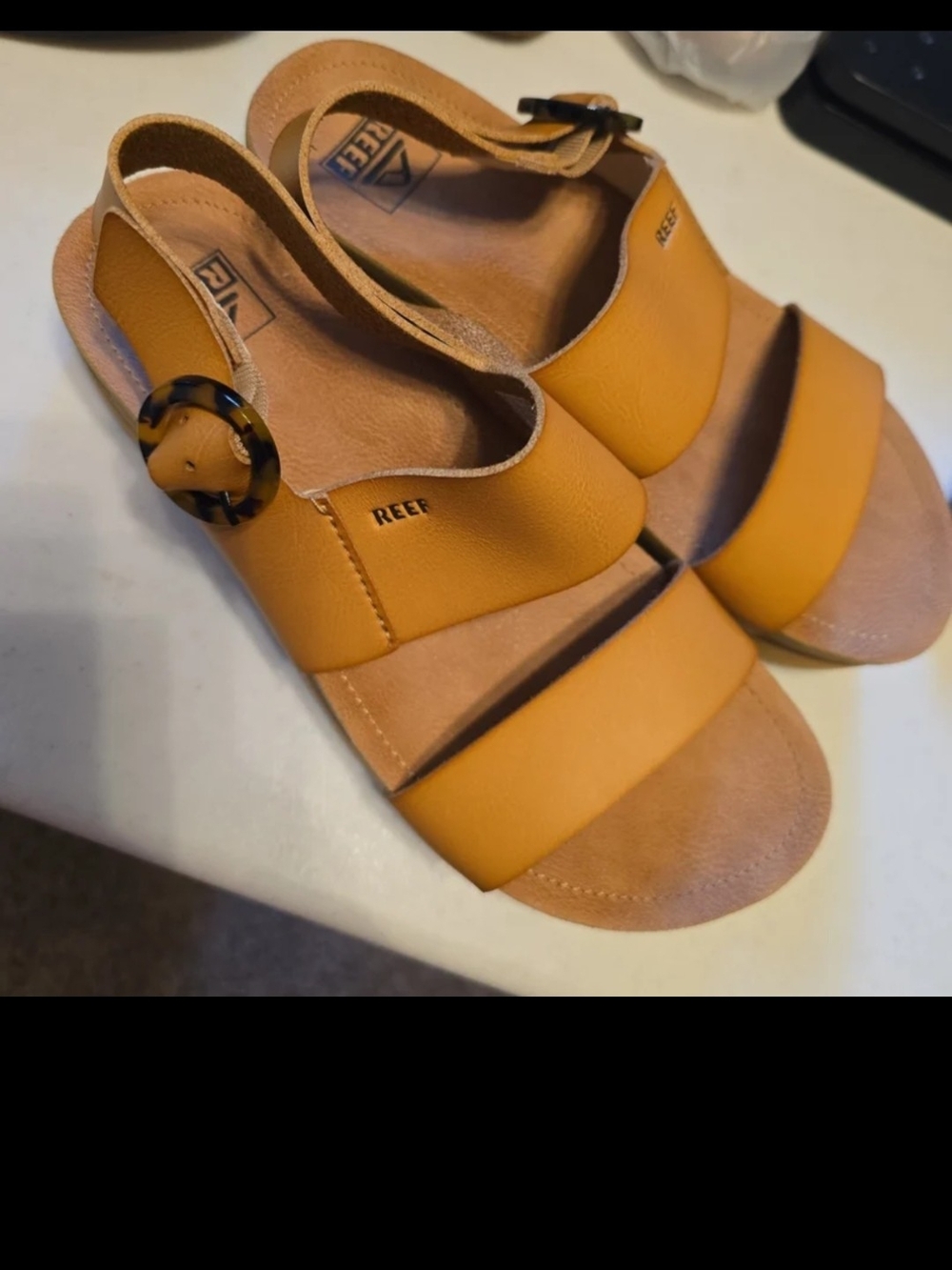 REEF Women's Tan Platform Sandal with Buckle - Picture 2 of 7